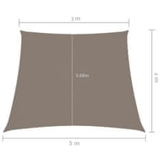 Vidaxl Tieniaca plachta, oxford, lichobežníková 4/5x3 m, sivohnedá