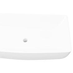 Vidaxl Luxusné keramické umývadlo, obdĺžnikový tvar, biele, 71 x 39 cm