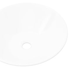 Vidaxl Kúpeľňové porcelánové keramické umývadlo, tvar misy, biele