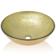 Petromila vidaXL Umývadlo z tvrdeného skla, 45 cm, zlaté