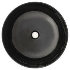 Petromila vidaXL Umývadlo keramické okrúhle čierne 41,5x13,5 cm