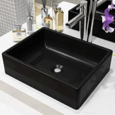 Petromila vidaXL Keramické umývadlo, obdĺžnikové, čierne, 41x30x12 cm