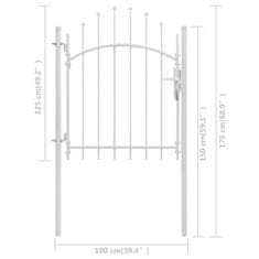 Petromila vidaXL Záhradná brána biela 1x1,75 m oceľová