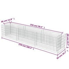 Petromila vidaXL Gabiónový vyvýšený záhon, pozinkovaná oceľ 270x50x50 cm