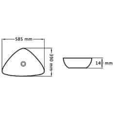 Petromila vidaXL Umývadlo 58,5x39x14 cm, keramika, biele