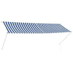 Vidaxl Zaťahovacia markíza 350x150 cm modro-biela