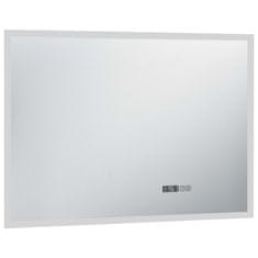 Petromila vidaXL Kúpeľňové LED zrkadlo, dotykový snímač+zobrazenie času 100x60cm