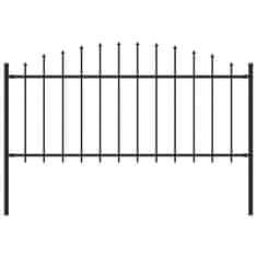 Vidaxl Záhradný plot s hrotmi, oceľ (0,5-0,75)x1,7 m, čierny