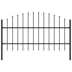 Vidaxl Záhradný plot s hrotmi, oceľ (0,75-1)x1,7 m, čierny