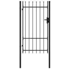 Petromila vidaXL Jednokrídlová plotová brána s hrotmi, oceľ 1x1,75 m, čierna