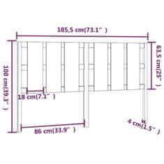 Vidaxl Čelo postele biele 185,5x4x100 cm masívna borovica