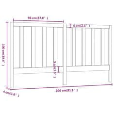 Vidaxl Čelo postele medovo-hnedé 206x4x100 cm masívna borovica