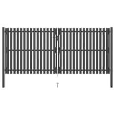 Petromila vidaXL Záhradná plotová brána, oceľ 4x2 cm, antracitová