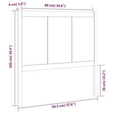 Vidaxl Čelo postele 95,5x4x100 cm masívna borovica