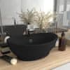 Luxusné umývadlo, prepad, matné čierne 58,5x39 cm, keramika