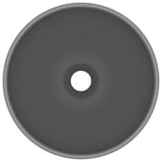 Petromila vidaXL Luxusné umývadlo, okrúhle, matné tmavosivé 32,5x14 cm, keramika