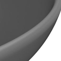 Petromila vidaXL Luxusné umývadlo, okrúhle, matné tmavosivé 32,5x14 cm, keramika