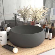 Petromila vidaXL Luxusné umývadlo, okrúhle, matné tmavosivé 40x15 cm, keramika