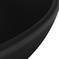 Petromila vidaXL Luxusné umývadlo, okrúhle, matné čierne 32,5x14 cm, keramika