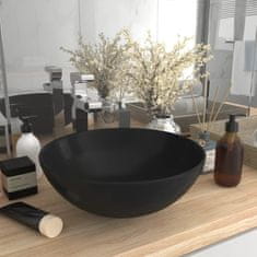 Petromila vidaXL Umývadlo do kúpeľne, keramika, matné čierne, okrúhle
