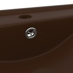 Petromila vidaXL Luxusné umývadlo, otvor na batériu, matné tmavohnedé 60x46 cm