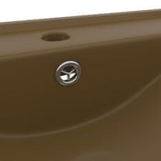 Petromila vidaXL Luxusné umývadlo, otvor na batériu, matné krémové 60x46 cm