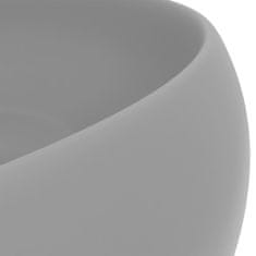 Petromila vidaXL Luxusné umývadlo, okrúhle, matné svetlosivé 40x15 cm, keramika