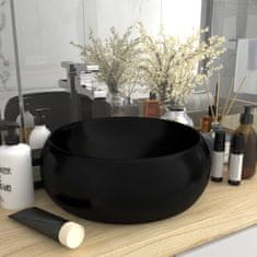 Petromila vidaXL Luxusné umývadlo, okrúhle, matné čierne 40x15 cm, keramika