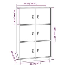 Vidaxl Vysoká skrinka sivá 67x40x108,5 cm masívna borovica