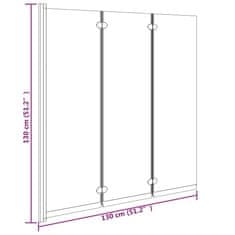 Petromila vidaXL Skladací sprchový kút 3 panely 130x130 cm ESG čierny