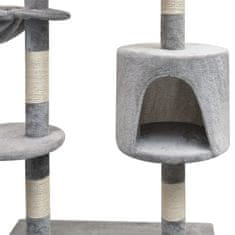 Petromila vidaXL Škrabadlo pre mačky so sisalovými stĺpikmi, 125 cm, sivé