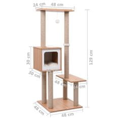 Petromila vidaXL Škrabadlo pre mačky so sisalovou podložkou 129 cm