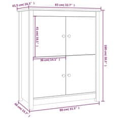 Petromila vidaXL Komoda čierna 83x41,5x100 cm borovicový masív