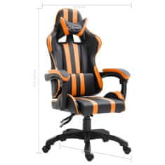 Vidaxl Herná stolička, oranžová, umelá koža