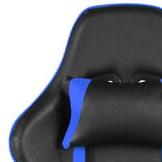 Petromila vidaXL Otočná herná stolička s opierkou nôh modrá PVC