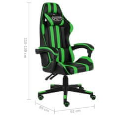 Vidaxl Herná stolička čierna a zelená umelá koža
