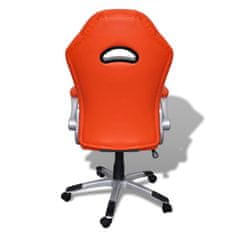 Vidaxl Oranžová moderná kancelárska stolička z umelej kože