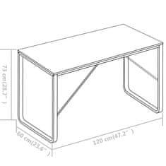 Vidaxl Počítačový stôl, biely 120x60x73 cm