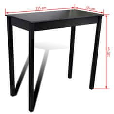 Petromila vidaXL Barový stôl, MDF, čierny 115x55x107 cm 