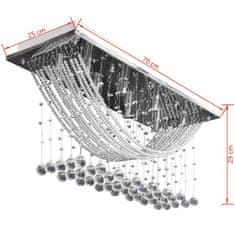 Petromila vidaXL Biela stropná lampa s krištálikmi 8 x G9 29 cm