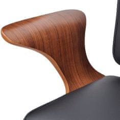 Vidaxl Otočná kancelárska stolička, ohýbané drevo s poťahom z umelej kože