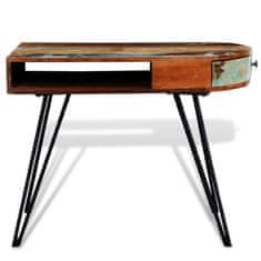 Petromila vidaXL Písací stôl, recyklovaný masív, železné nohy