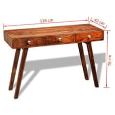 Petromila vidaXL Konzolový stolík s 3 zásuvkami 76 cm, drevený masív sheesham 