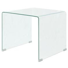 Vidaxl Konferenčný stolík z tvrdeného skla, 49.5 x 50 x 45 cm, priehľadný