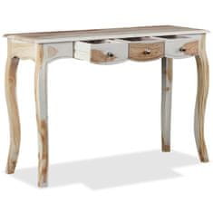 Vidaxl Konzolový stolík s 3 zásuvkami, masívne sheeshamové drevo, 110x40x76 cm