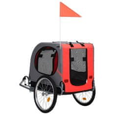 Vidaxl Vozík za bicykel pre psa, červená a čierna