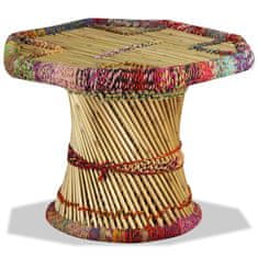 Petromila vidaXL Bambusový konferenčný stolík s chindi detailmi, viacfarebný