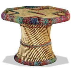 Petromila vidaXL Bambusový konferenčný stolík s chindi detailmi, viacfarebný
