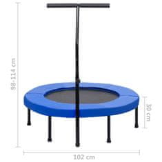 Vidaxl Fitness trampolína s rukoväťou a bezpečnostnou podložkou 102 cm