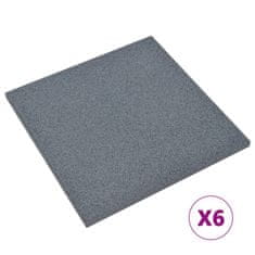 Vidaxl Protipádové dlaždice 6 ks sivé 50x50x3 cm gumené